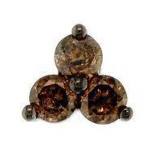 REDUCED!  14Kt White Gold 0.40ctw Chocolate Diamond 3-Stone Slide